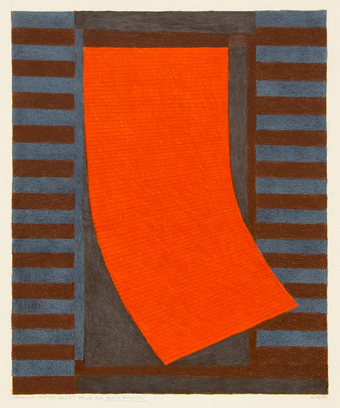 Margo Hoff, Vermilion Shutter (Artist's Proof for Paris Window), pastel Drawing