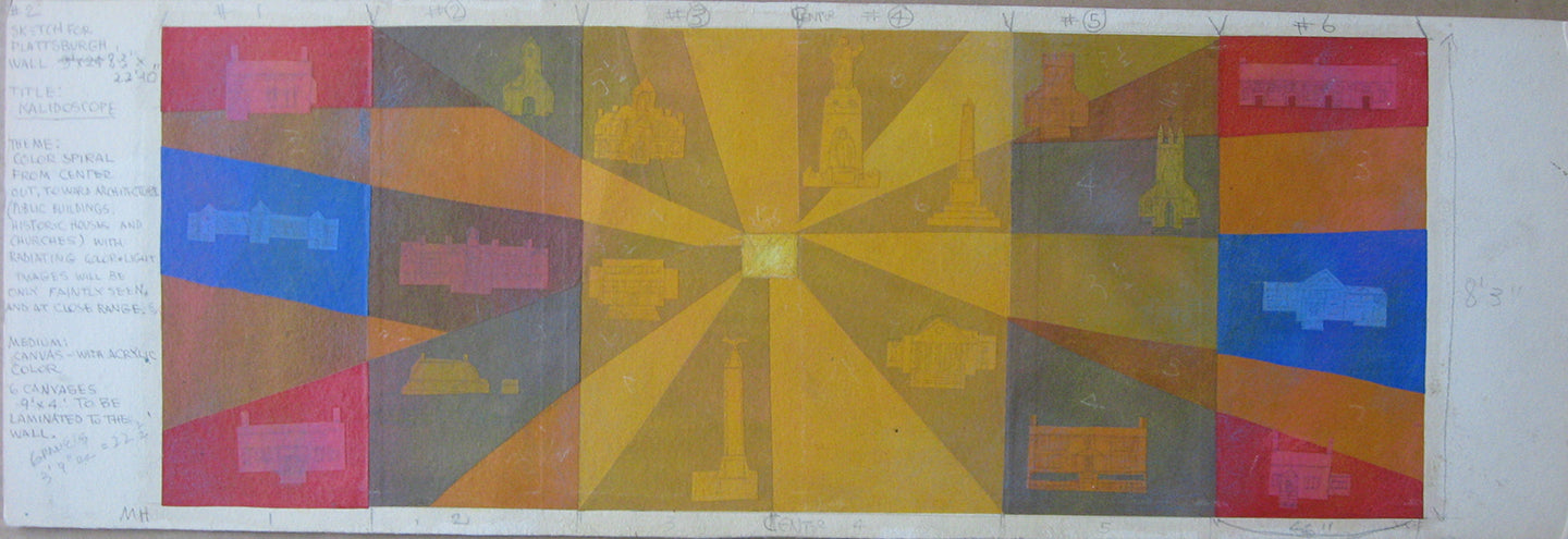 #2 Sketch for Plattsburgh Wall, Kaleidoscope, Painting