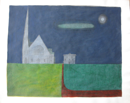 Church at Night, Painting