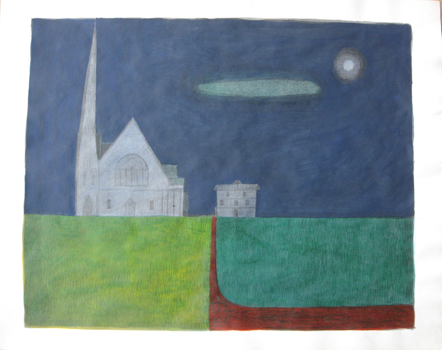 Church at Night, Painting