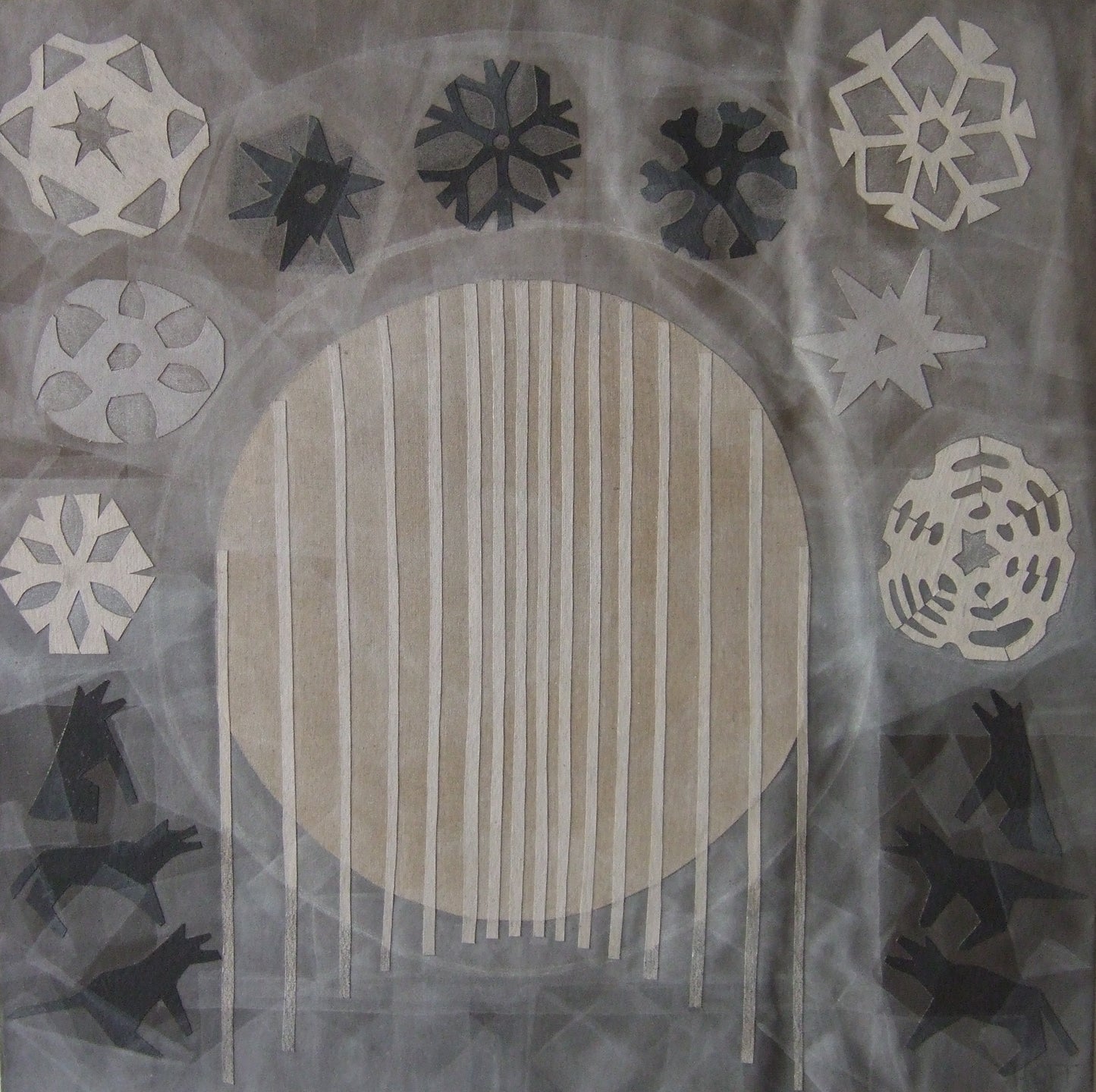 Full Moon Series: Wolf Moon, aka Winter Moon, Painting, circa 1980