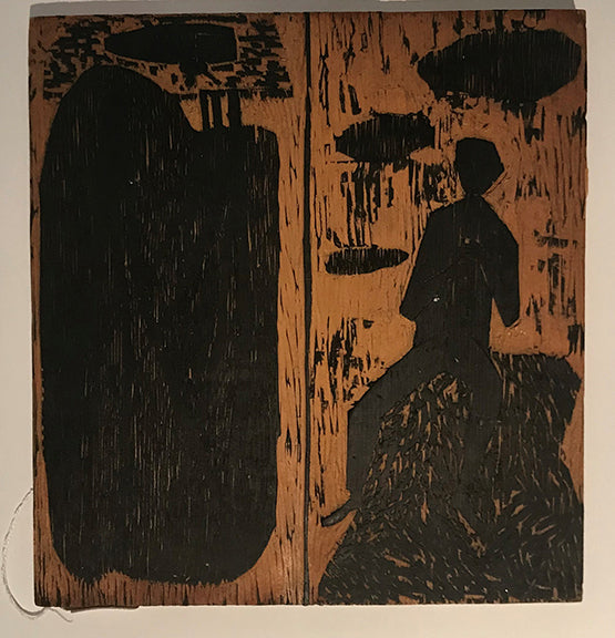 Untitled (Woodblock, Wall and Figure II), Woodblock
