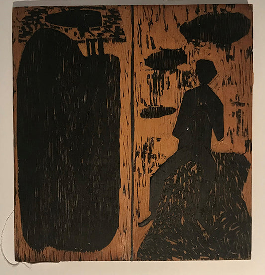 Untitled (Woodblock, Wall and Figure II), Woodblock