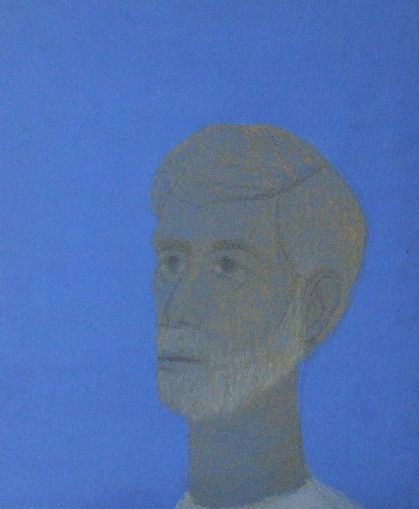 Untitled (Portrait of Bearded Man on Blue), Painting