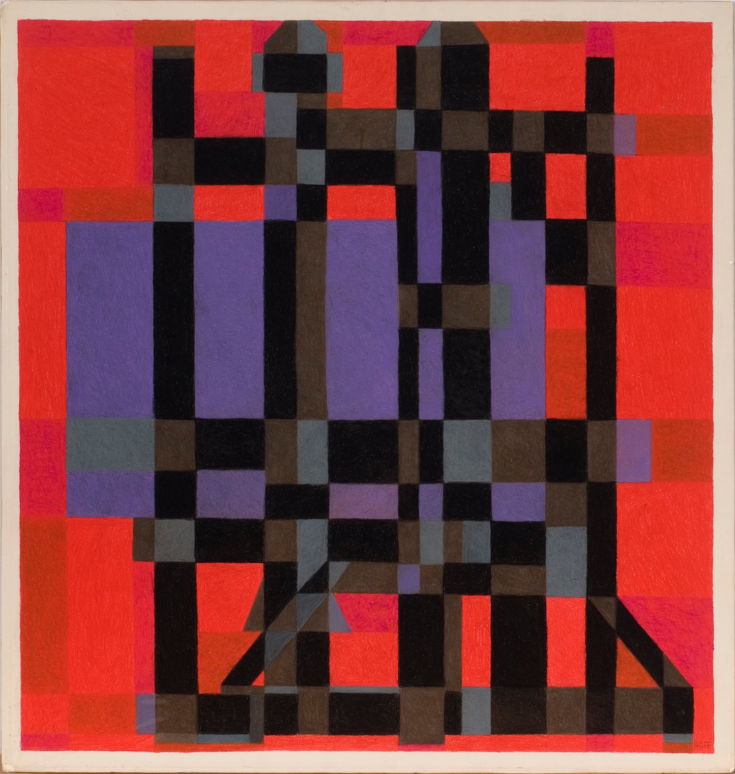 Easels & Paintings/Construction in Red, Drawing, circa 1980