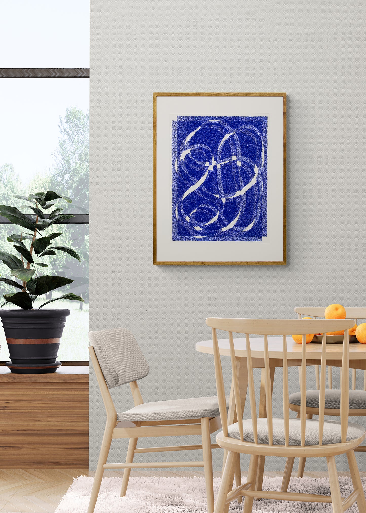 White Line - Blue (Variation 1), Print