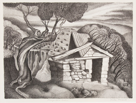 Prospector's Cabin (Mountain Cabin), Print, circa 1937