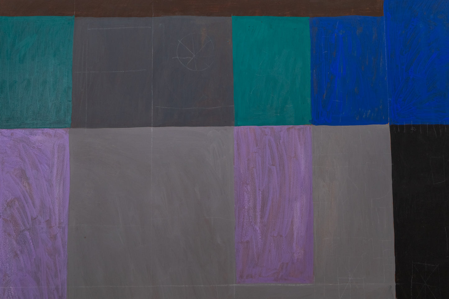 Untitled (Abstract in Black, Gray, Blue, and Lavender), Painting