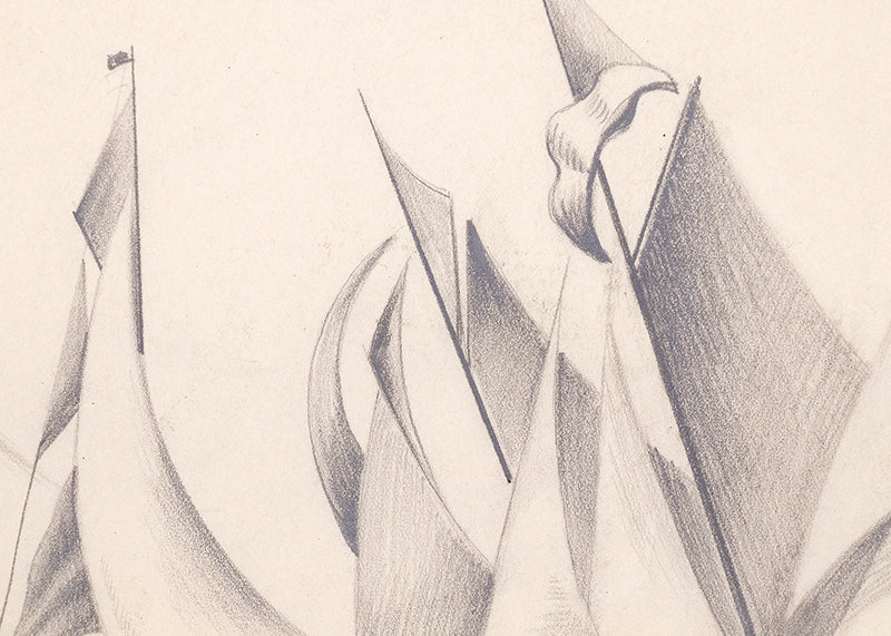 Sailboat Races, Drawing, circa 1932-1936