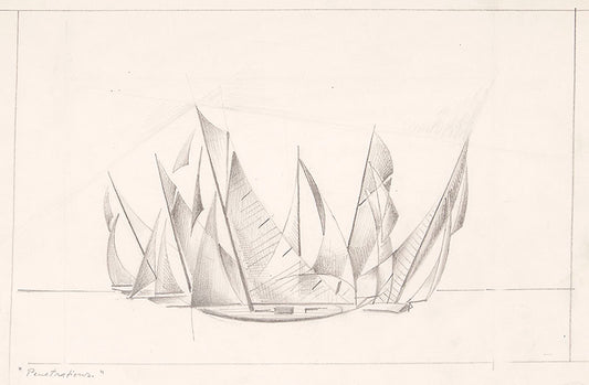 Penetrations (Sailboats), Drawing, circa 1932-1936