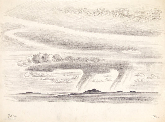 New Mexico Rain #7 (Storm over Southwestern Plain), Drawing, circa 1925