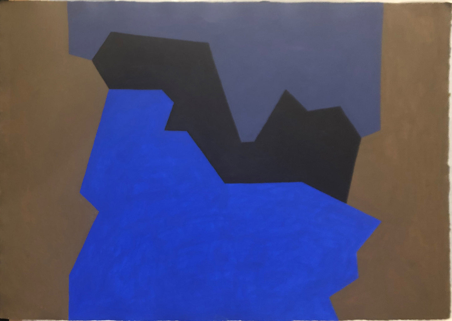 Dark Path (Abstract in Black, Gray, Brown, and Blue), Painting, 1991