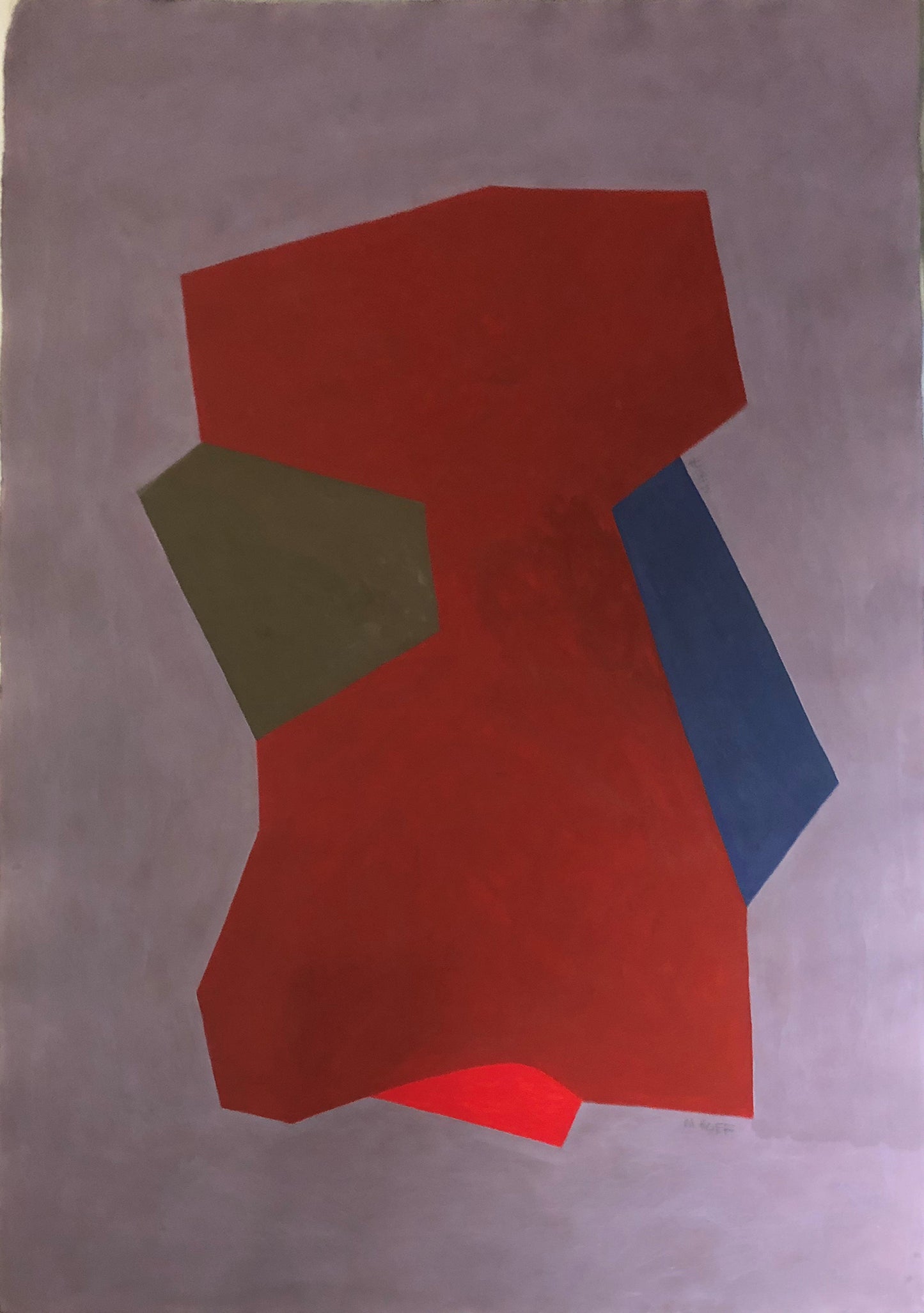 Enclosure (Abstract in Lavender, Red, Green, and Blue), Painting, 1991