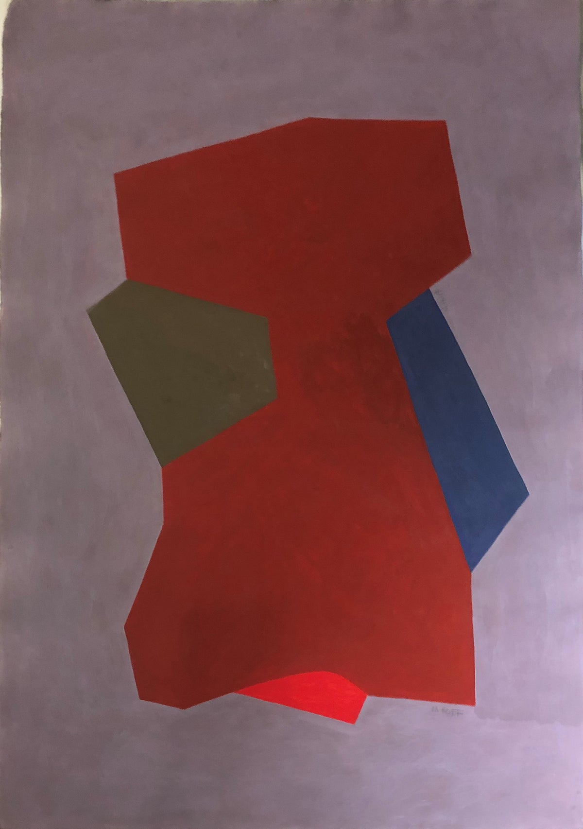 Enclosure (Abstract in Lavender, Red, Green, and Blue), Painting, 1991