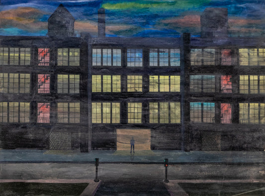 Factory at Night, Painting, circa 1940