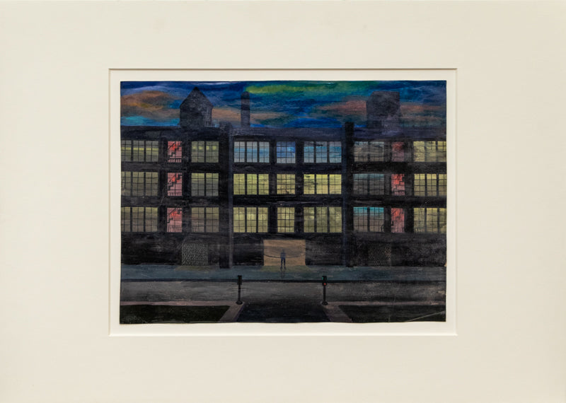 Factory at Night, Painting, circa 1940