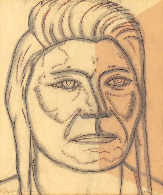 Chief Joseph 1840-1904, study for "Justice Through the Ages, Colorado" mural, Drawing, 1977