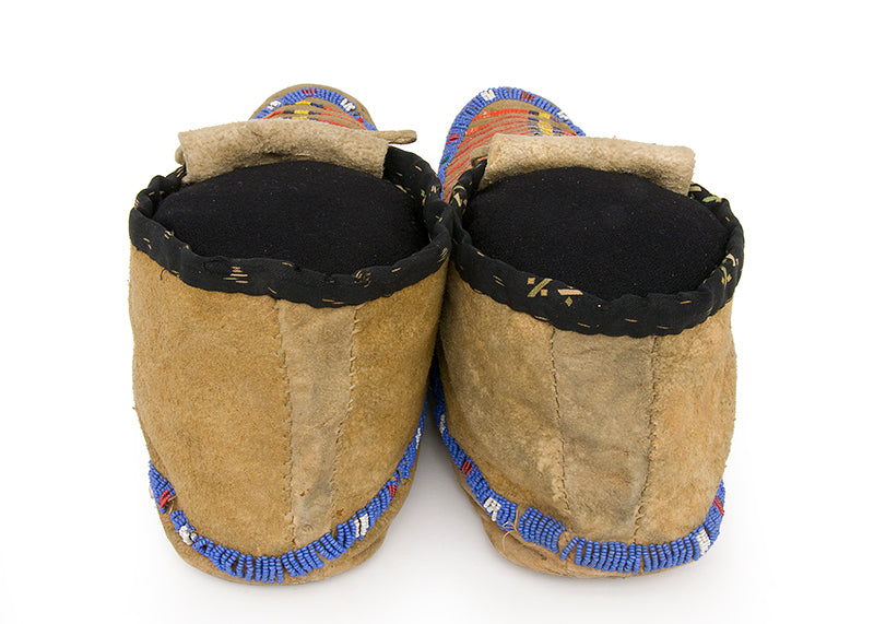 Late Classic Period Moccasins Beaded with Quillwork, circa 1875