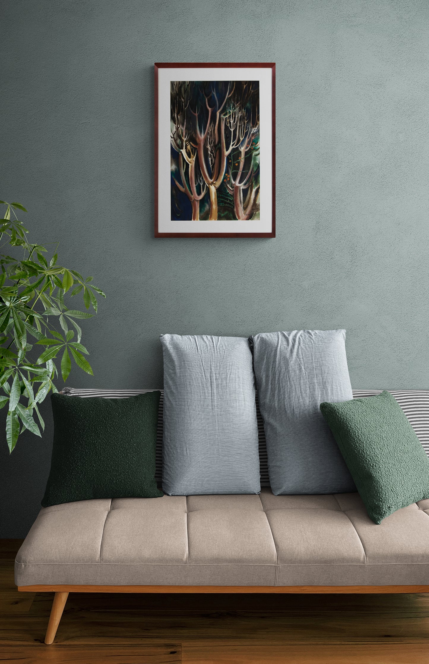 Untitled (Modernist Trees), Painting, circa 1940