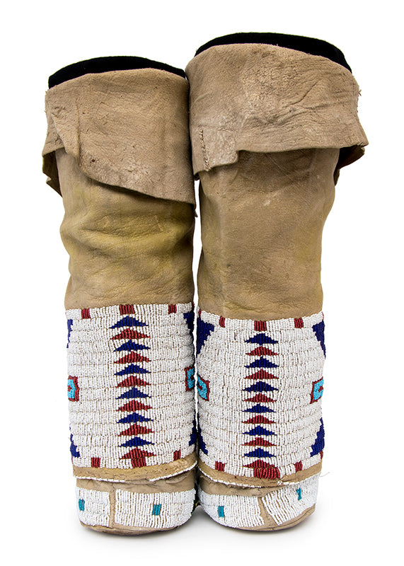 Sioux artwork for sale. Beaded Moccasins and Leggings, circa 1910, Denver, Colorado, Art Gallery)