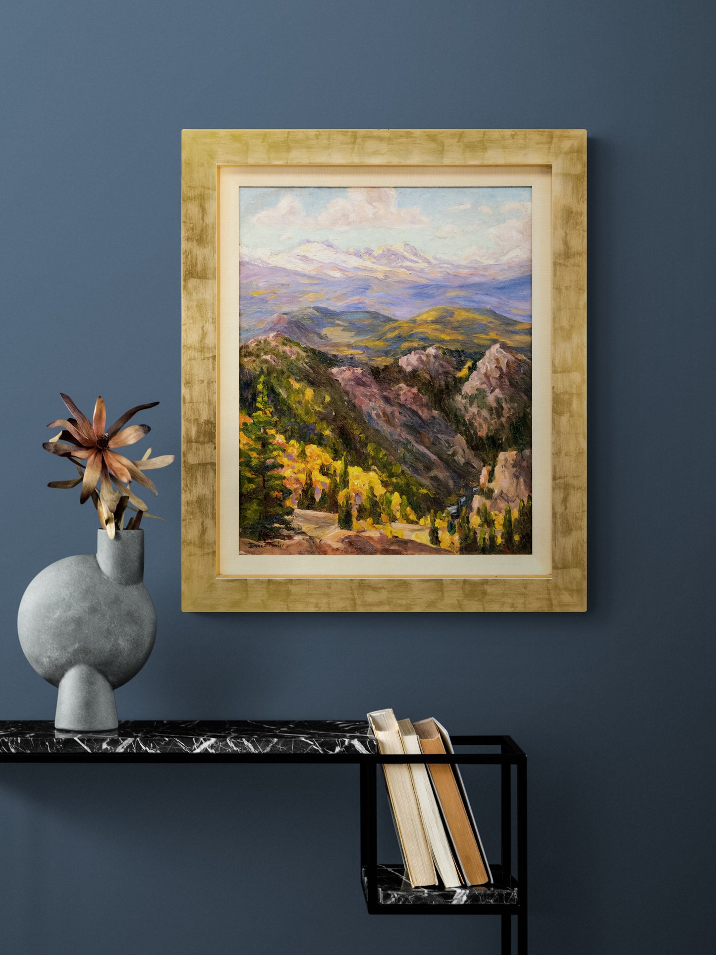 Boulder Canyon (Colorado Mountain Landscape in Autumn), Painting, circa 1930-1950