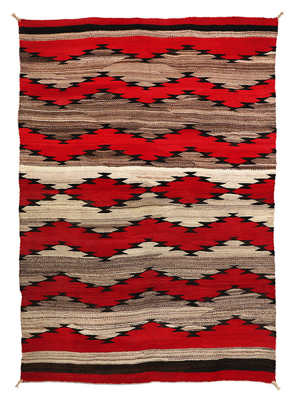 Transitional Blanket, circa 1930, Navajo (Diné), Transitional Blanket, 78 x 53 inches, Shipbox: Rugs, Blankets & General Native American (Average Size), Vertical, Large, aniline dye, handspun, wool, circa 1930, 1900-1949, 1920s, 1930s, 1940s, 20th CENTURY (1900-1999), Trading Post Era (1900-1950) Native American Art, Western & Native American, New Mexico, Arizona & the American Southwest, Native American Art