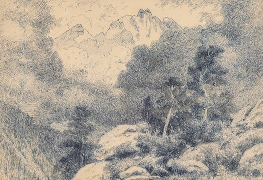 Untitled (Storm in the Rockies, Colorado Landscape), Drawing