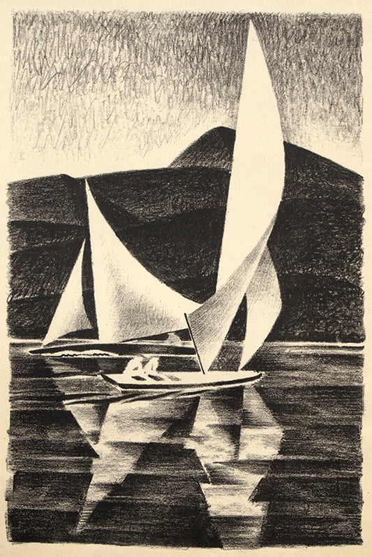 Grand Lake (Sailboats, Colorado), Print, 1932