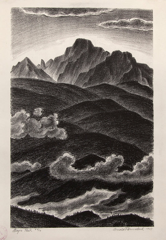 Magic Peak (Colorado Mountain Landscape with Clouds), Print, 1937