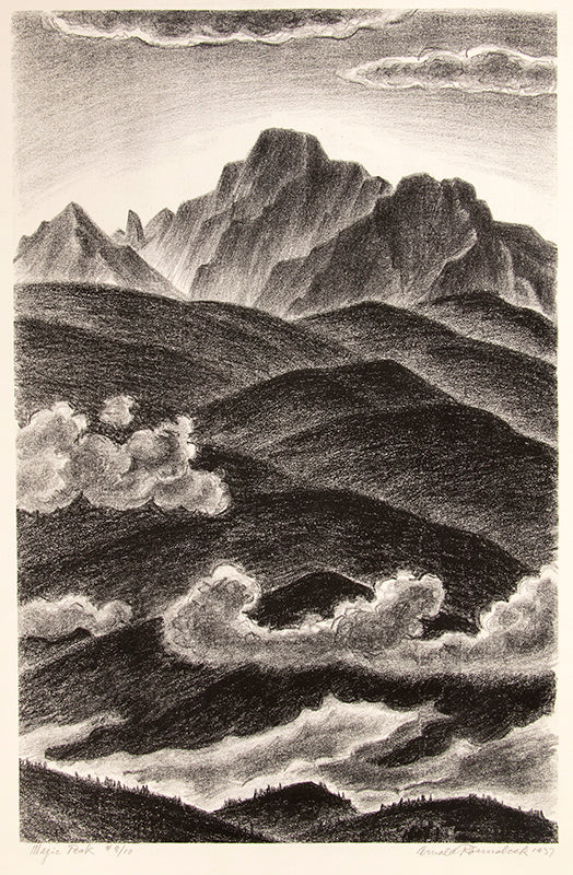 Magic Peak (Colorado Mountain Landscape with Clouds), Print, 1937