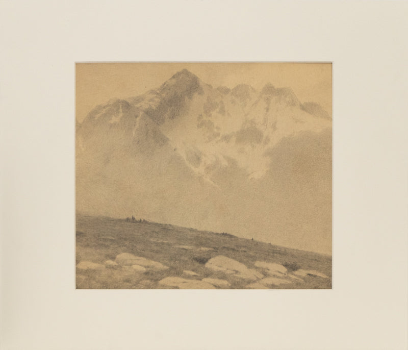 Untitled (Snow Capped Mountain and Tundra Landscape), Drawing, circa 1910