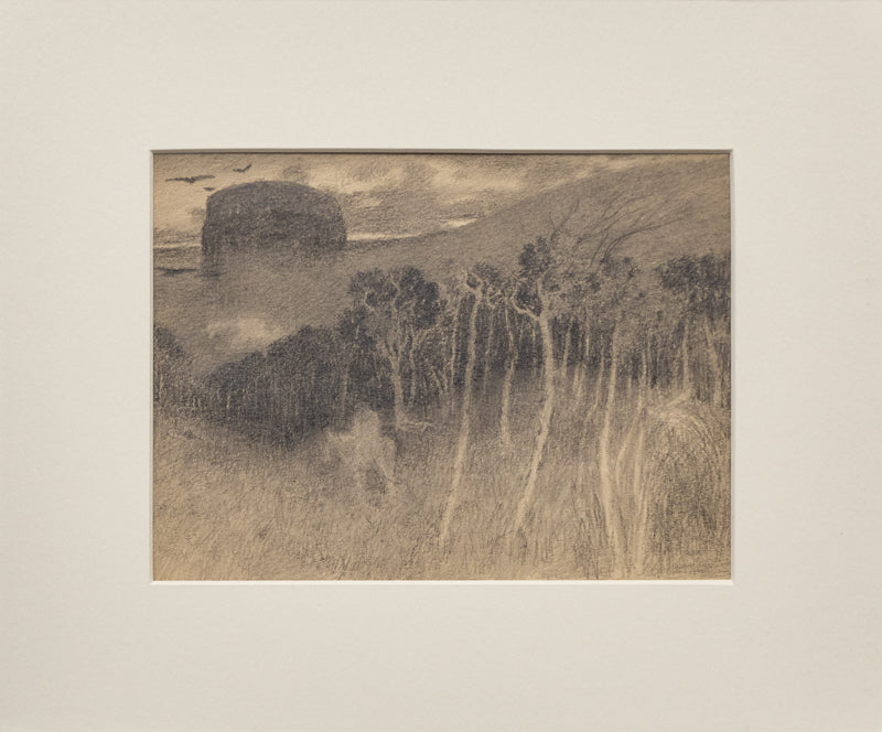 Untitled (Forest Landscape with a Ghost Horse Rider), Drawing, circa 1910