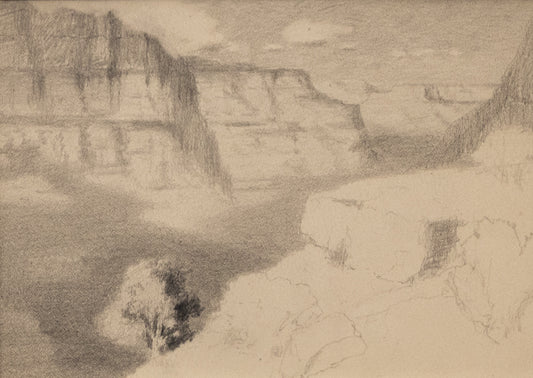 Untitled Canyon Sketch (Possibly Black Canyon, Gunnison, Colorado), Drawing, circa 1910