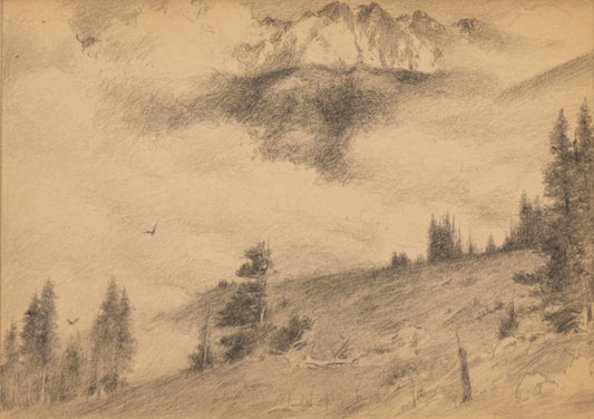 Untitled (Mountains and Clouds), Drawing, circa 1910