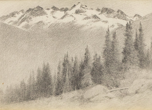 Untitled (Mountains and Pine Trees), Drawing, circa 1910