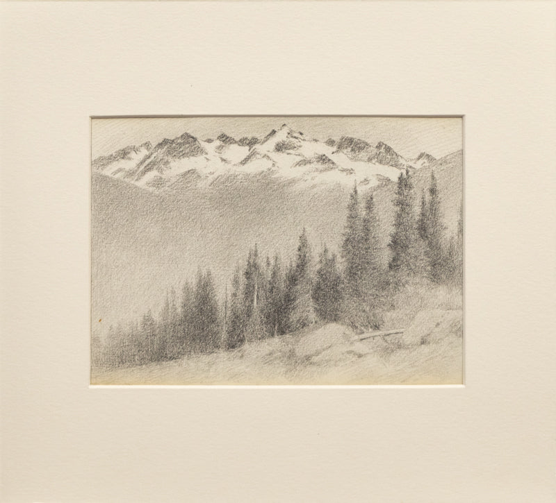 Untitled (Mountains and Pine Trees), Drawing, circa 1910