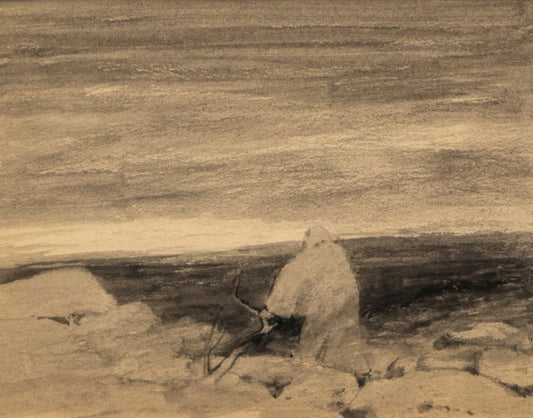 Untitled (Figure atop Cliff), Drawing, circa 1910