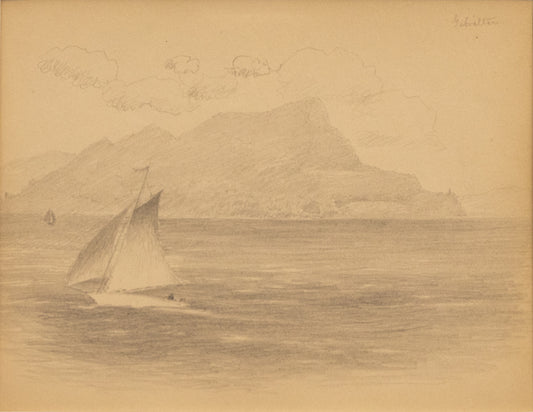 Untitled (Sailboats, Strait of Gibralter), Drawing, circa 1910