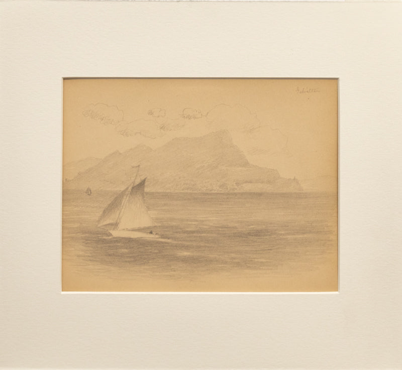 Untitled (Sailboats, Strait of Gibralter), Drawing, circa 1910