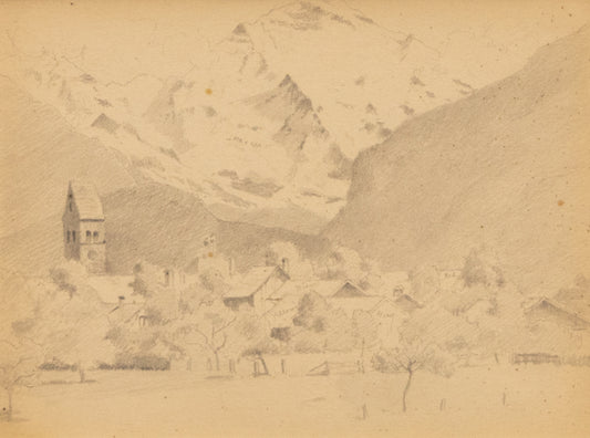 Untitled (Swiss or Italian Alps), Drawing, circa 1910
