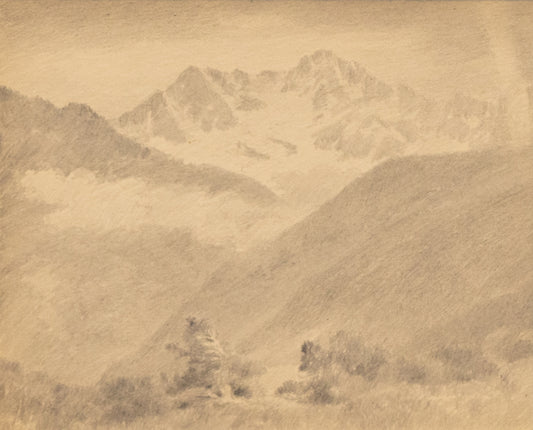 Untitled (Mountain Landscape Atop Slope), Drawing, circa 1910