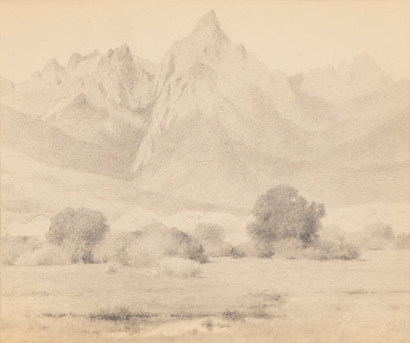 Charles Partridge Adams (1858-1942) artwork for sale. Untitled (Mountain Valley with Peaks), Drawing, circa 1910, Denver, Colorado, Art Gallery)