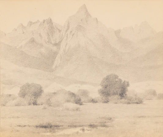 Untitled (Mountain Valley with Peaks), Drawing, circa 1910