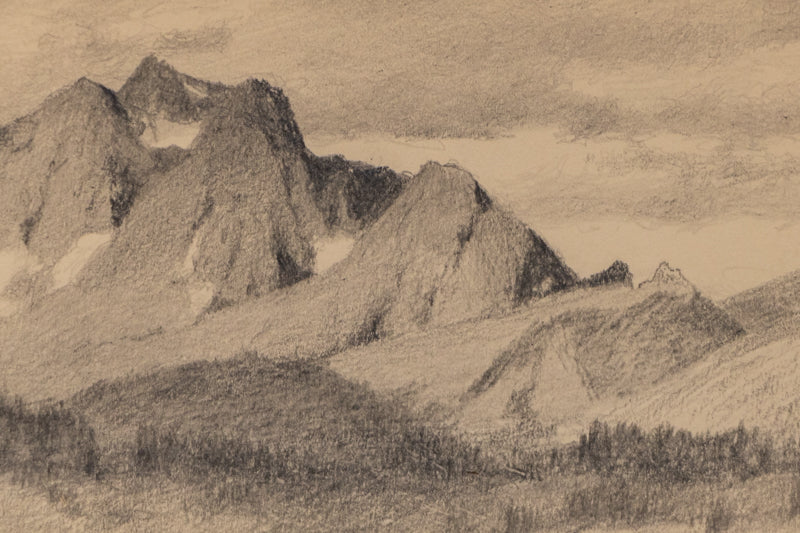 Untitled Field Sketch (Mountains and Valley), Drawing, circa 1910