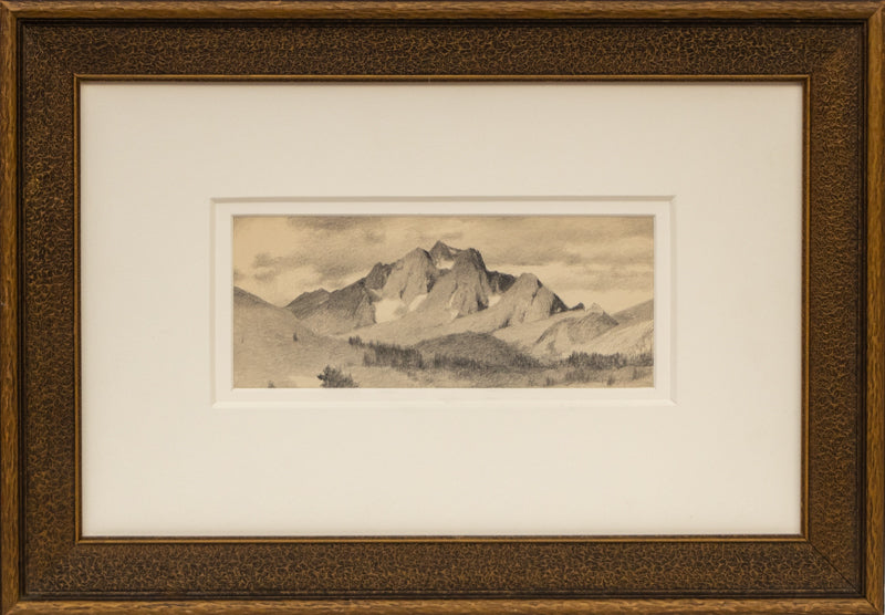 Untitled Field Sketch (Mountains and Valley), Drawing, circa 1910