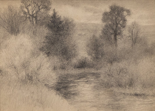 Untitled (River with Trees), Drawing, circa 1910