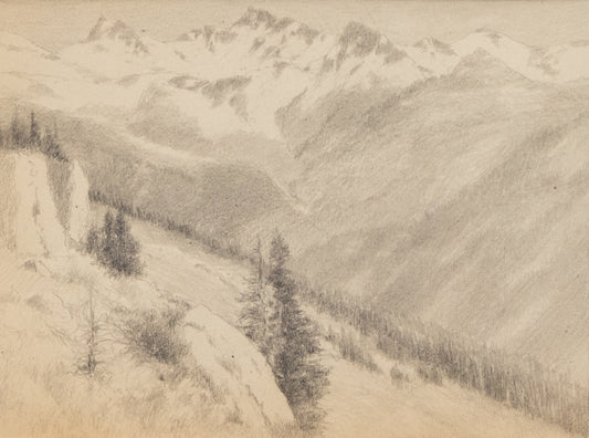 The Range from Near the Little Town of Lin-Kgcum-did-erus, Drawing, circa 1910