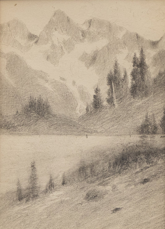 Untitled (Alpine Lake), Drawing, circa 1910