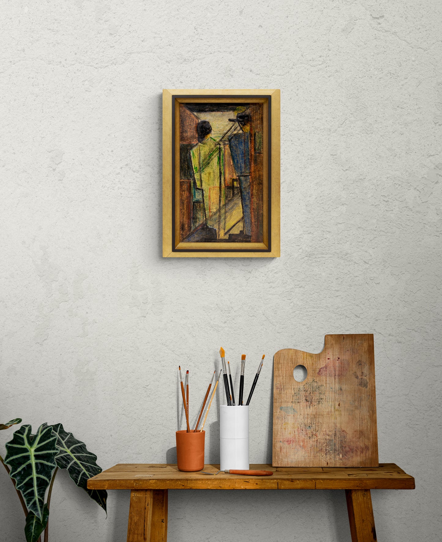 Untitled (Perhaps Stieglitz & O'Keefe), Painting, circa 1950