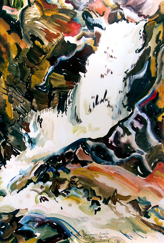 Eve Drewelowe Van Ek (1899-1989) artwork for sale. The Champagne Cascades, Crescendos, Crashes (Waterfall), Painting, 1945, Denver, Colorado, Art Gallery)